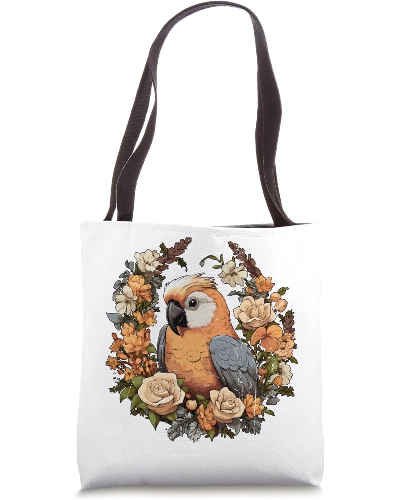 Cute Parrot Cottagecore Floral Aesthetic Women Girls Graphic Tote Bag $11.48 Totes