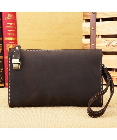 Handbag Men's Clutch Bag Business Casual Large Capacity Mobile Phone Bag Business Wallet 14*23*3cm A $77.96 Wallets