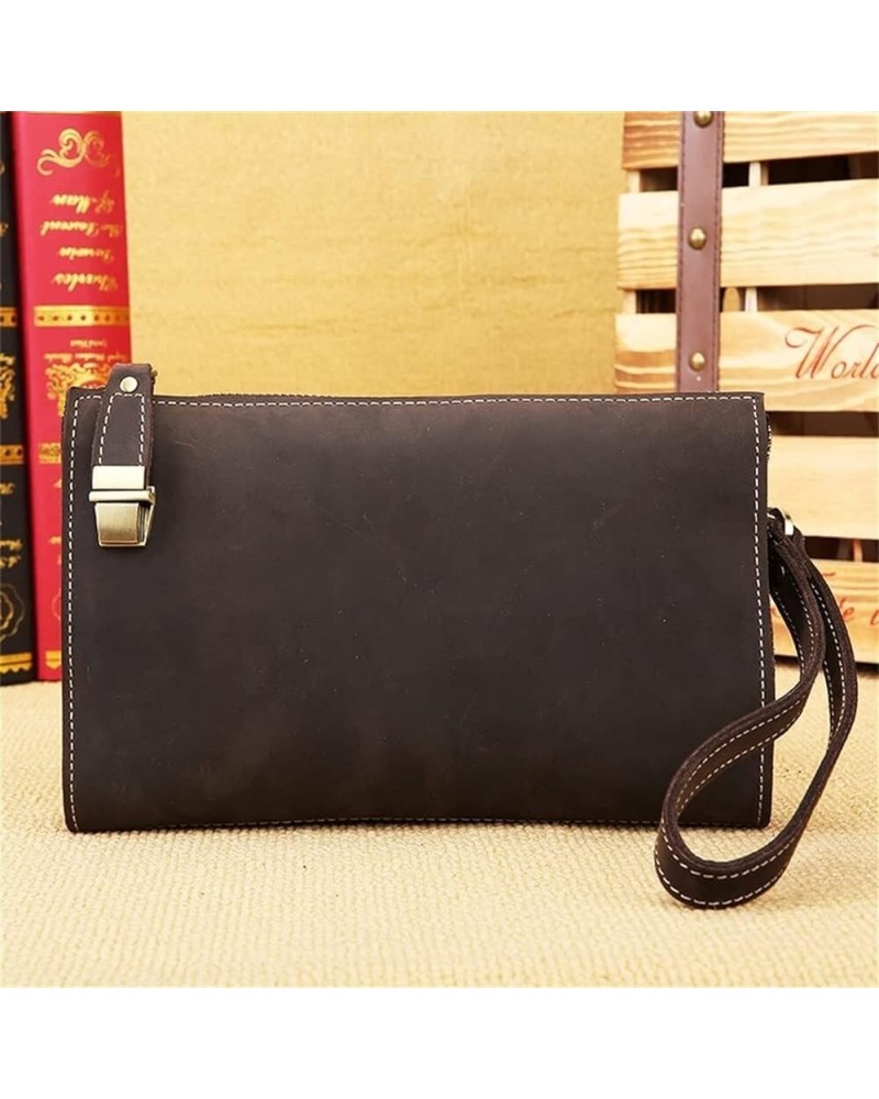 Handbag Men's Clutch Bag Business Casual Large Capacity Mobile Phone Bag Business Wallet 14*23*3cm A $77.96 Wallets