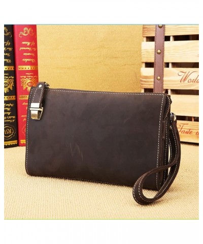 Handbag Men's Clutch Bag Business Casual Large Capacity Mobile Phone Bag Business Wallet 14*23*3cm A $77.96 Wallets