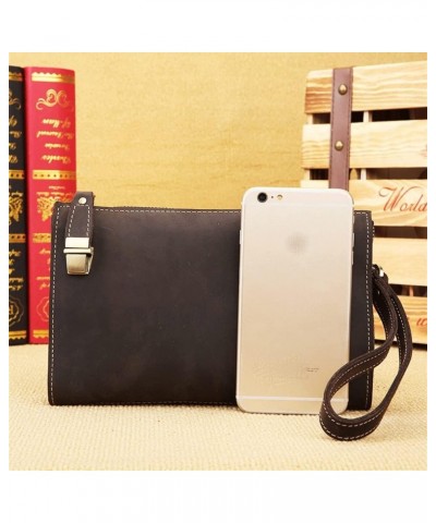 Handbag Men's Clutch Bag Business Casual Large Capacity Mobile Phone Bag Business Wallet 14*23*3cm A $77.96 Wallets