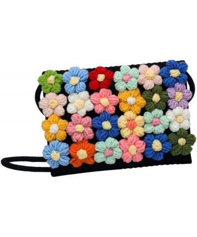 Flower Woolen Bag Crossbody Woven Bag Crochet Flowers Beach Shoulder Bag Woven Handbags for Women Bags Assorted Color $11.23 ...