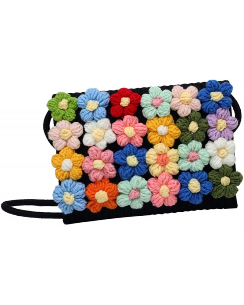 Flower Woolen Bag Crossbody Woven Bag Crochet Flowers Beach Shoulder Bag Woven Handbags for Women Bags Assorted Color $11.23 ...