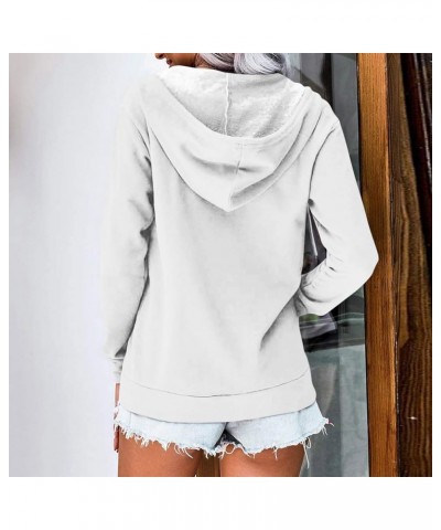 Hoodies for Women Oversized Long Sleeve Sweatshirts Drawstring Zip Up Jackets Loose Fit Y2k Clothes with Pockets 4-white $10....