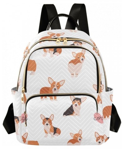 Mini Backpack for Women, Funny Welsh Corgi Travel Backpack Purse for Ladies, Small Bookbag Daypack Shoulder Bag S Multi667 Me...