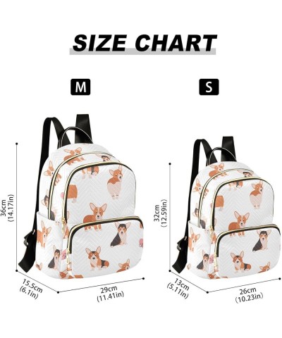 Mini Backpack for Women, Funny Welsh Corgi Travel Backpack Purse for Ladies, Small Bookbag Daypack Shoulder Bag S Multi667 Me...