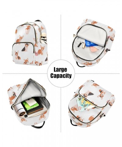 Mini Backpack for Women, Funny Welsh Corgi Travel Backpack Purse for Ladies, Small Bookbag Daypack Shoulder Bag S Multi667 Me...