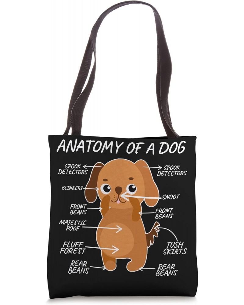 Anatomy of a dog cute definition a pet touch animal art Tote Bag $15.60 Totes