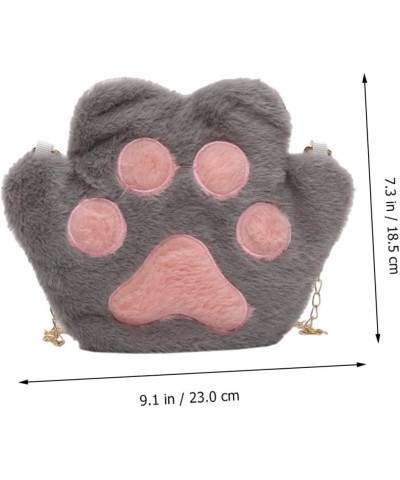 1pc Bear Bag Handbag with Chain White Plush Bag Shoulder Bag Crossbody Dog Paw Bag Plush Bags for Women Grey $11.59 Shoulder ...