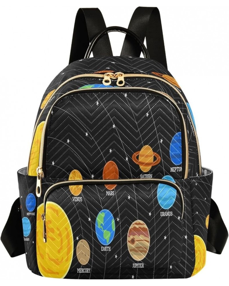 Funny Planet Solar System Space Women Backpack Purse Ladies Fashion Shoulder Bag Daypack Travel Bag 7.5L Small $16.42 Backpacks