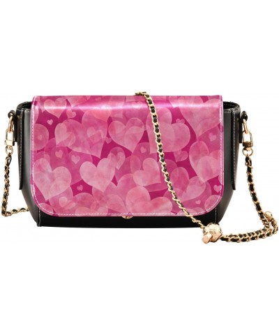 Valentine's Day Pink Hearts Crossbody Bags for Women Leather Purse Shoulder Bag Handbag for Work Daily Gifts $17.20 Shoulder ...