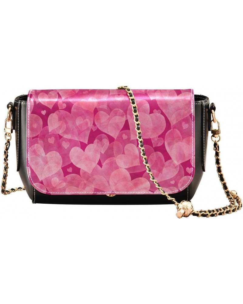 Valentine's Day Pink Hearts Crossbody Bags for Women Leather Purse Shoulder Bag Handbag for Work Daily Gifts $17.20 Shoulder ...