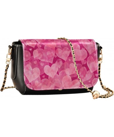 Valentine's Day Pink Hearts Crossbody Bags for Women Leather Purse Shoulder Bag Handbag for Work Daily Gifts $17.20 Shoulder ...