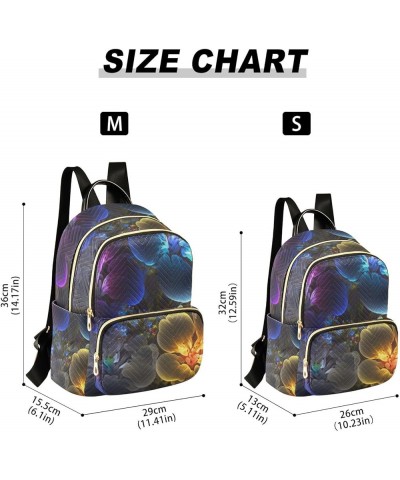 Medium Fashion Backpack for Women Bright Flowers Print Ladies Travel Daypack Aesthetic Shoulder Bag 11.4×6.1×14.1 IN $14.40 B...