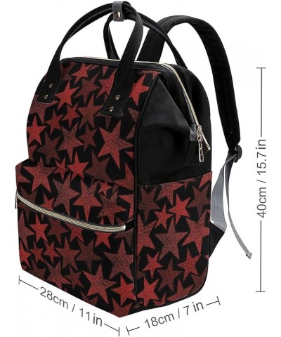 Red Stars Pattern Backpack Work Business, Travel Rucksack Daypack for Adults Women, Handbag,Black Red Stars Pattern $21.20 Ba...