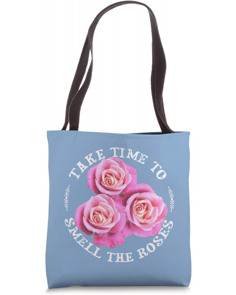 Pink Roses Women Teen Girls Positive Quote Gardener Gift Tote Bag $13.63 Totes