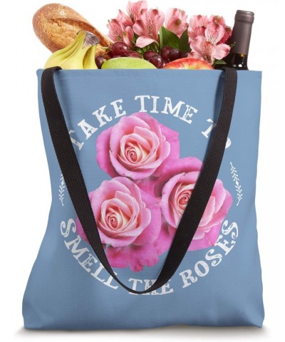 Pink Roses Women Teen Girls Positive Quote Gardener Gift Tote Bag $13.63 Totes