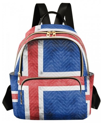 Patriot Women Backpack Flag Of Iceland Anti-Theft Travel Backpack with Luggage Belt Lightweight Handbag Lady Purse Roomy Doub...