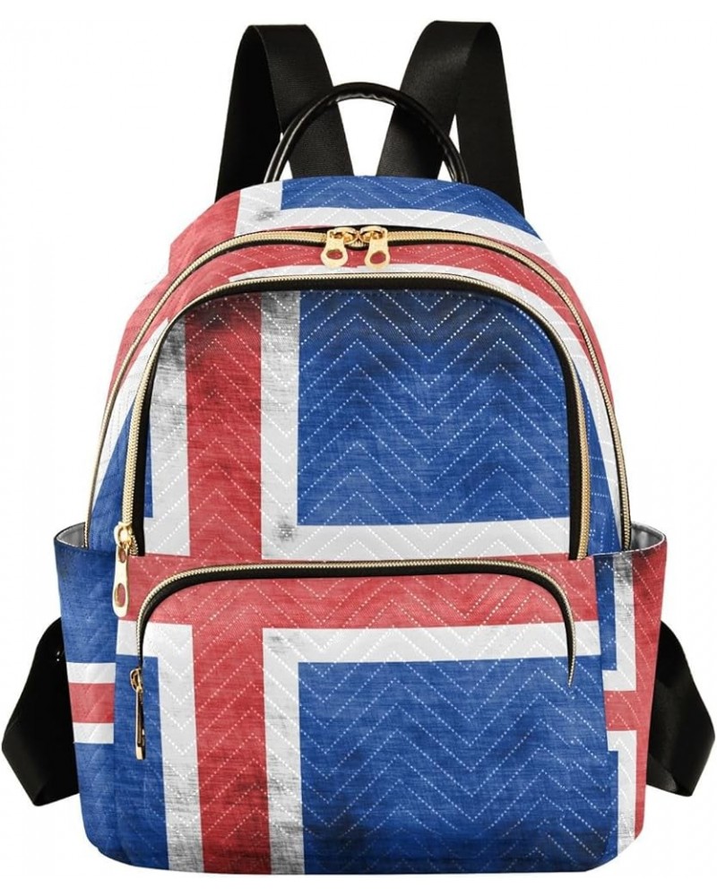 Patriot Women Backpack Flag Of Iceland Anti-Theft Travel Backpack with Luggage Belt Lightweight Handbag Lady Purse Roomy Doub...