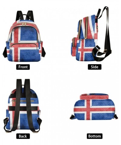 Patriot Women Backpack Flag Of Iceland Anti-Theft Travel Backpack with Luggage Belt Lightweight Handbag Lady Purse Roomy Doub...