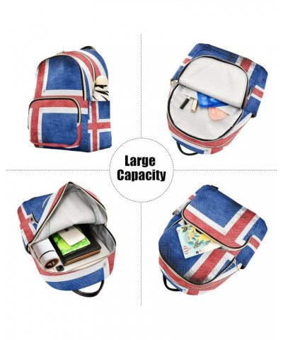 Patriot Women Backpack Flag Of Iceland Anti-Theft Travel Backpack with Luggage Belt Lightweight Handbag Lady Purse Roomy Doub...