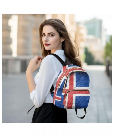 Patriot Women Backpack Flag Of Iceland Anti-Theft Travel Backpack with Luggage Belt Lightweight Handbag Lady Purse Roomy Doub...