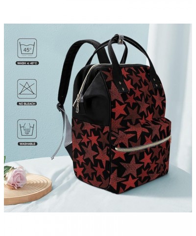 Red Stars Pattern Backpack Work Business, Travel Rucksack Daypack for Adults Women, Handbag,Black Red Stars Pattern $21.20 Ba...