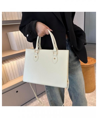 Women Shoulder Bag PU Leather Retro Sling Bag Adjustable Strap Solid Color Travel Lady Daily Handbag White $11.51 Satchels