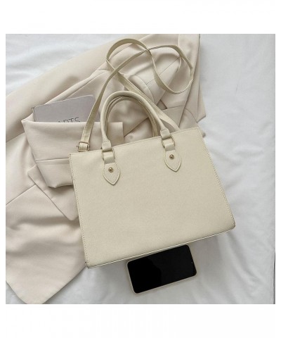 Women Shoulder Bag PU Leather Retro Sling Bag Adjustable Strap Solid Color Travel Lady Daily Handbag White $11.51 Satchels