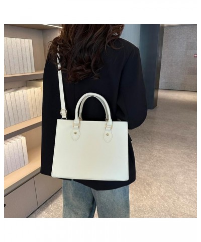 Women Shoulder Bag PU Leather Retro Sling Bag Adjustable Strap Solid Color Travel Lady Daily Handbag White $11.51 Satchels