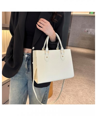 Women Shoulder Bag PU Leather Retro Sling Bag Adjustable Strap Solid Color Travel Lady Daily Handbag White $11.51 Satchels