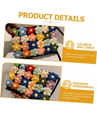 Flower Woolen Bag Crossbody Woven Bag Crochet Flowers Beach Shoulder Bag Woven Handbags for Women Bags Assorted Color $11.23 ...