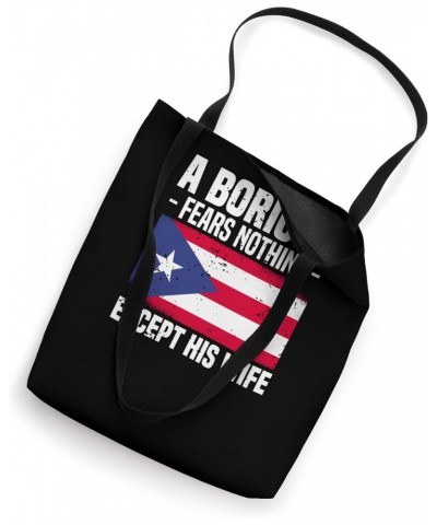 A Boricua Fears Nothing - Puerto Rican Flag Puerto Rico Tote Bag $15.07 Totes