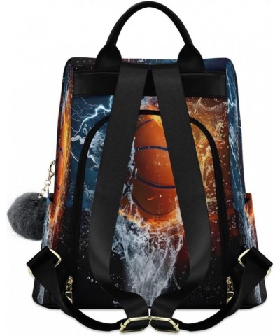 Basketball Women Purse Backpack Anti-Theft for Fashion Bag Travel Back Pack Rucksack Shoulder Bag $20.16 Backpacks