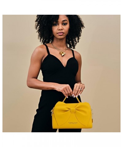 Crossbody Shoulder Purse for Women - Fashion Purse with Bow Handbags PU Leather Satchel Bag W-yellow $33.52 Shoulder Bags