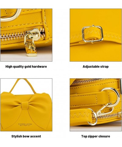 Crossbody Shoulder Purse for Women - Fashion Purse with Bow Handbags PU Leather Satchel Bag W-yellow $33.52 Shoulder Bags