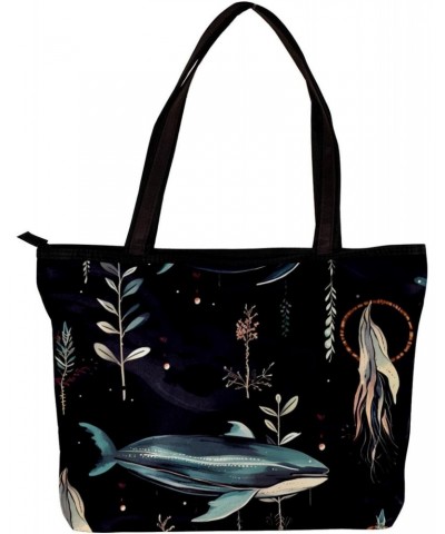 The Tote Bag For Women,Purses For Women,Handbags For Women,Abstract Feather Print Whales Handbags $14.55 Totes