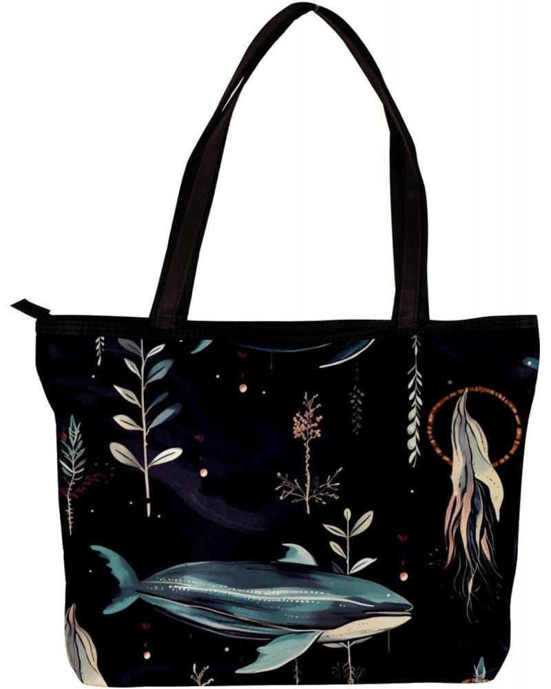 The Tote Bag For Women,Purses For Women,Handbags For Women,Abstract Feather Print Whales Handbags $14.55 Totes