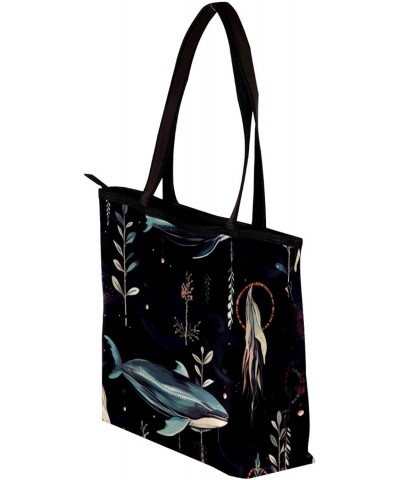 The Tote Bag For Women,Purses For Women,Handbags For Women,Abstract Feather Print Whales Handbags $14.55 Totes