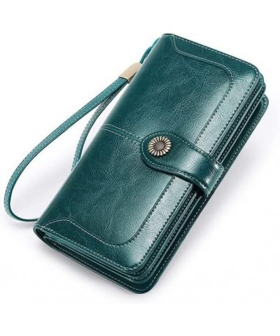 Leather Wallet Leather Women's Wallet Long Large Capacity Buckle Purse Clutch Girls Zipper Fashion Elegant Coin Pocket Memori...