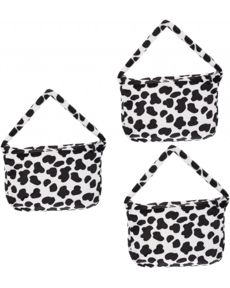 2 Pcs Leopard Shoulder Bag Zipper Bag Storage Women's Plush Blackx3pcs $10.69 Shoulder Bags