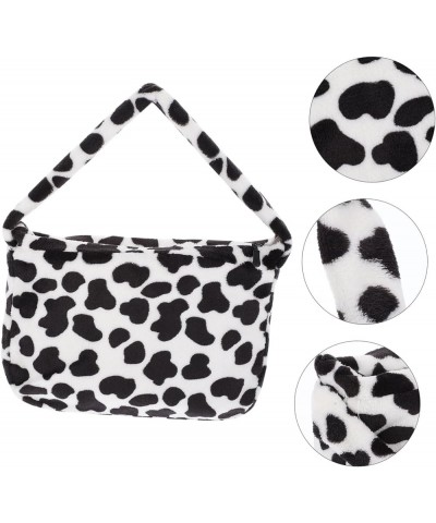 2 Pcs Leopard Shoulder Bag Zipper Bag Storage Women's Plush Blackx3pcs $10.69 Shoulder Bags