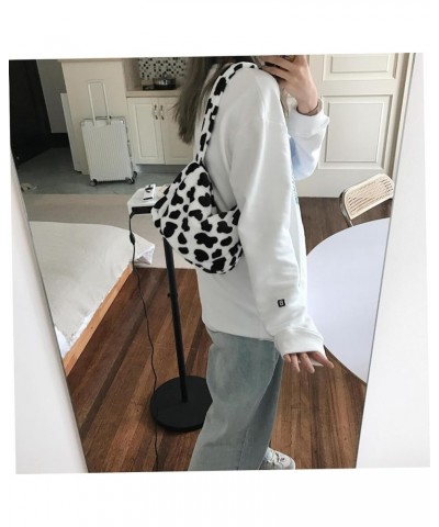 2 Pcs Leopard Shoulder Bag Zipper Bag Storage Women's Plush Blackx3pcs $10.69 Shoulder Bags