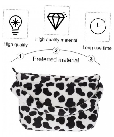 2 Pcs Leopard Shoulder Bag Zipper Bag Storage Women's Plush Blackx3pcs $10.69 Shoulder Bags