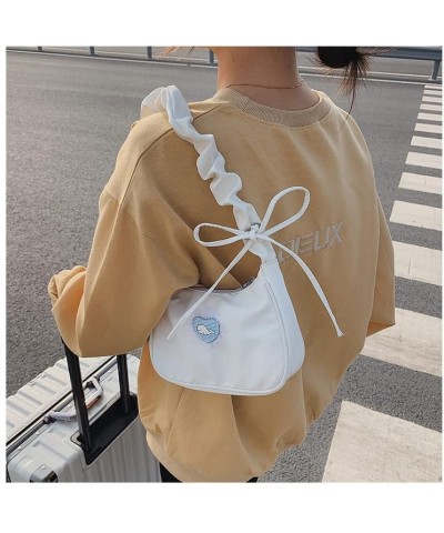 Kawaii Graphic Patterned Crossbody Bag Aesthetic Cutecore Shoulder Bag Japanese Fairycore Coquette Shoulder Bag (White,One si...