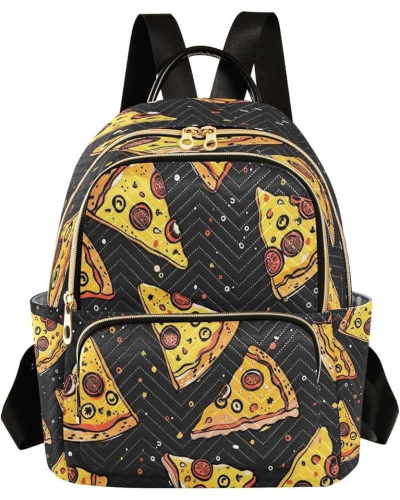 Cartoon Pizza Polka Dots Women Backpack Purse Ladies Fashion Shoulder Bag Daypack Travel Bag 7.5L Small $12.71 Backpacks