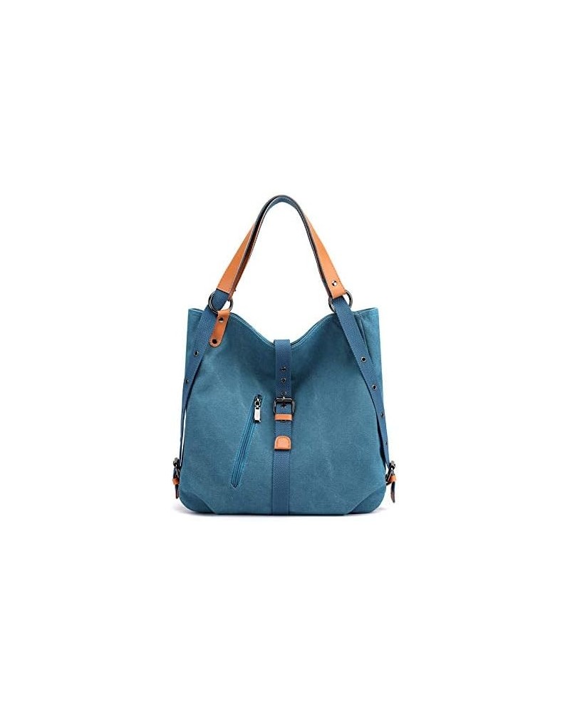 Handbags Wallets Canvas Shoulder Bags Women's Beach Bags Casual School Hobo Bags Convertible Backpacks (Blue) Blue $23.25 Totes