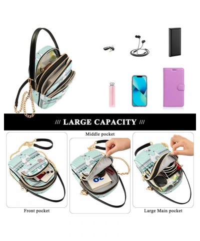 Llama Small Crossbody Handbag for Women Mini Over Shoulder Purse with Three Zippered Pockets Durable Holder Wallet for Hiking...