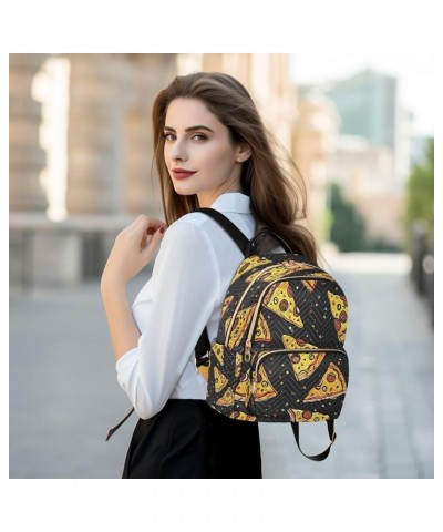 Cartoon Pizza Polka Dots Women Backpack Purse Ladies Fashion Shoulder Bag Daypack Travel Bag 7.5L Small $12.71 Backpacks