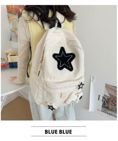 Kawaii Backpack with Cute Star Patches Spacious Rucksack Fashion Stylish Trendy Casual (White) White $20.64 Backpacks